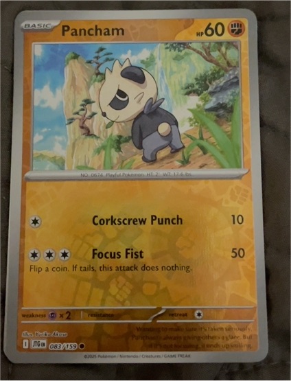 2025 Pokemon Scarlet & Violet Journey Together #083 Pancham — front