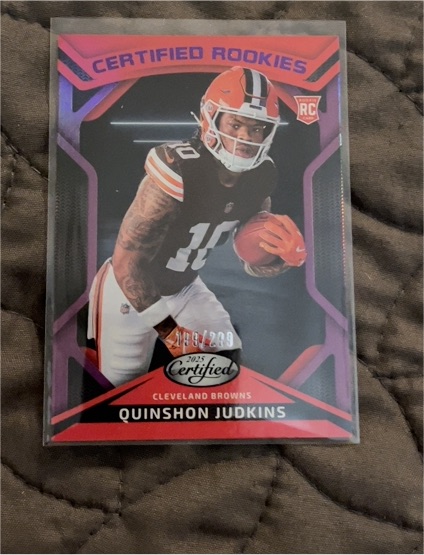 2025 Panini Certified #Certified Rookies Mirror Purple Quinshon Judkins — front