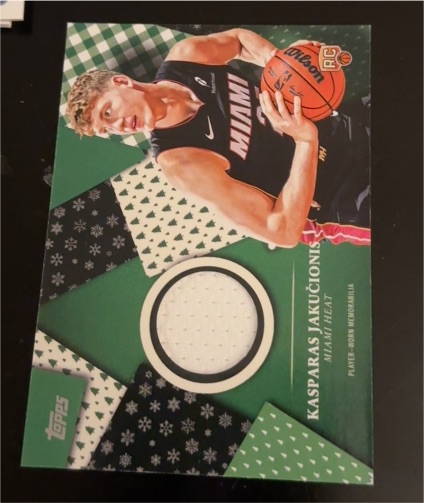 2025 Topps Holiday Kasparas Jakucionis Rookie Relic — front