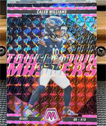 2025 Panini Mosaic #13 Caleb Williams Touchdown Masters Green Mosaic — front