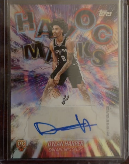 2025-26 Topps Basketball #HM-DH Dylan Harper Havoc Marks Rookie Auto Spurs RC — front