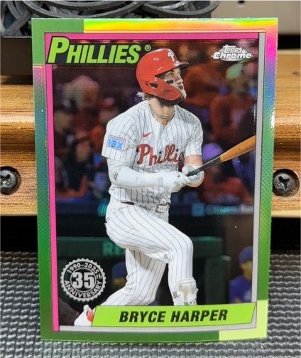 2025 Topps Chrome 1990 Topps Insert #90CB-12 Bryce Harper — front