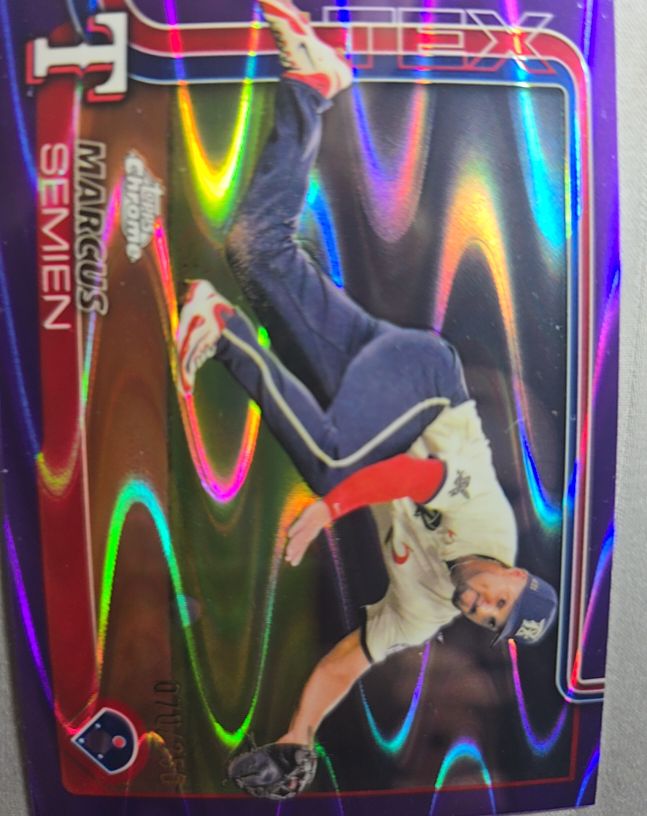 2025 Topps Chrome #27 Marcus Semien Raywave Refractor — front