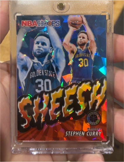 2023-24 Panini NBA Hoops Premium Stock #5 Stephen Curry Sheesh Silver Prizm — front