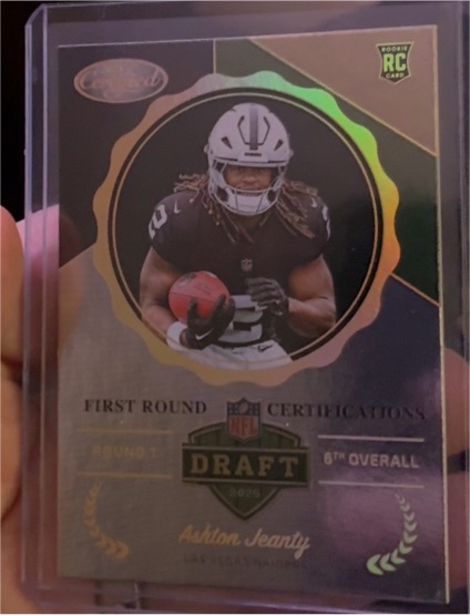 2025 Panini Certified First Round Certifications #FRC-AJ Ashton Jeanty — front