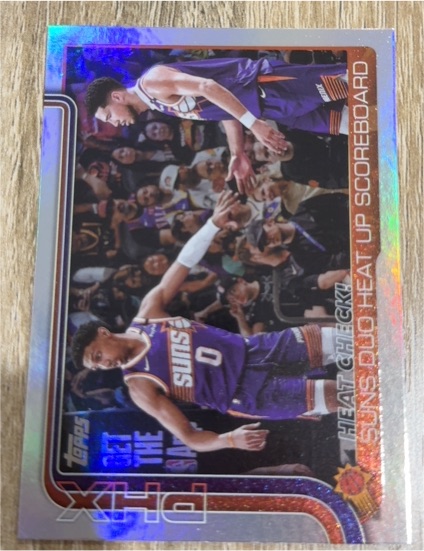 2025-26 Topps #294 Devin Booker Suns Duo Heat Up Scoreboard — front