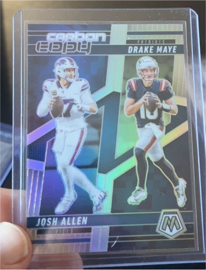 2025 Panini Mosaic Carbon Copy #CCO-14 Josh Allen & Drake Maye — front