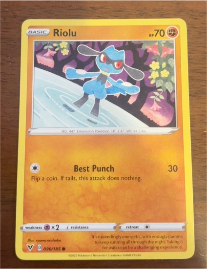 2020 Pokémon SWSH Vivid Voltage #90 Riolu — front