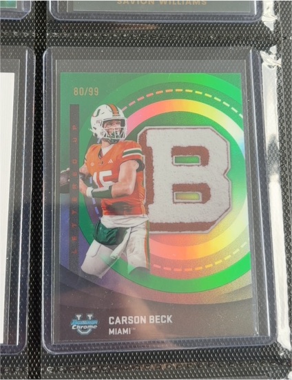 2025 Bowman Chrome University Lettered Up Carson Beck — front