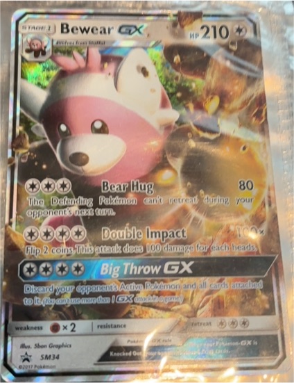 2017 Pokémon TCG SM Black Star Promo #SM34 Bewear GX — front
