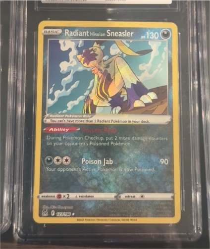 2022 Pokemon TCG Lost Origin #123 Radiant Hisuian Sneasler — front