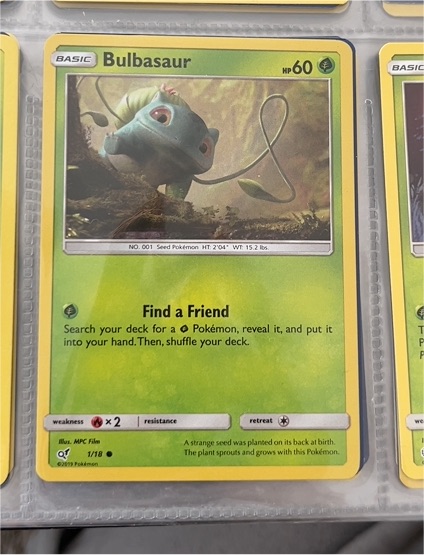 2019 Pokémon Detective Pikachu #1/18 Bulbasaur — front