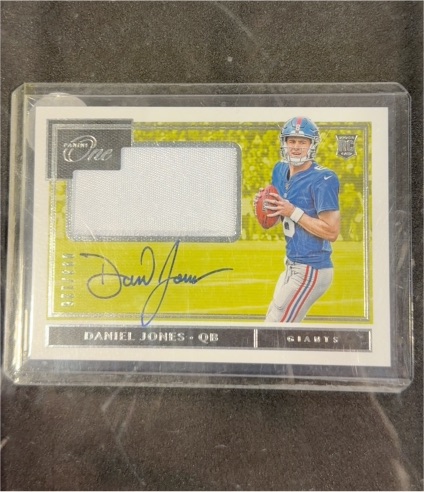 2019 Panini One #2 Daniel Jones Rookie Patch Auto — front