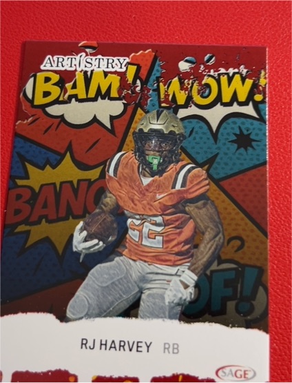 2025 Sage Artistry Bam Wow #40 RJ Harvey — front