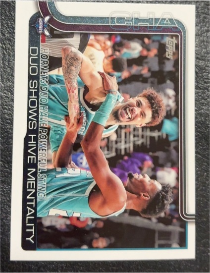 2025-26 Topps #283 Hornets Duo Have Powerful Sting: Duo Shows Hive Mentality — front