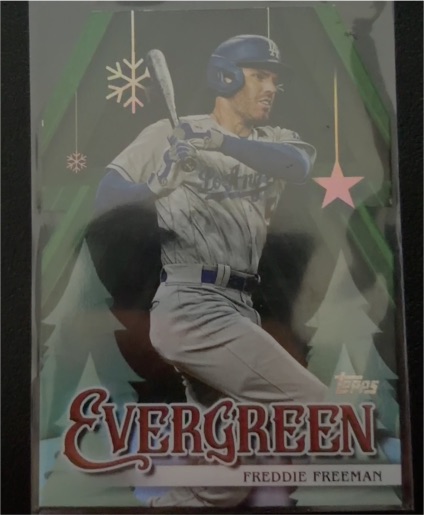 2025 Topps Holiday #E-21 Freddie Freeman Evergreen Die Cut Insert — front