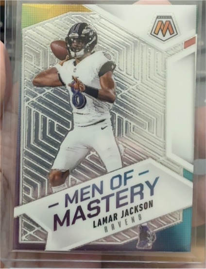 2025 Panini Mosaic #9 Lamar Jackson Men of Mastery — front