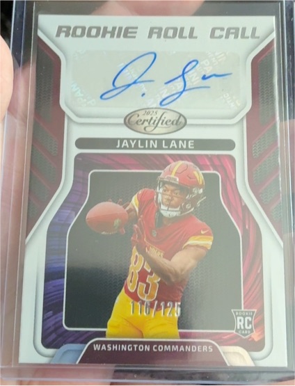 2025 Panini Certified Rookie Roll Call #RRC-JLE Jaylin Lane — front
