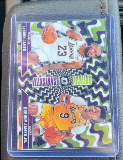 2024-25 Panini Donruss Optic #2 LeBron James / Bronny James Jr. Optical Illusions — front