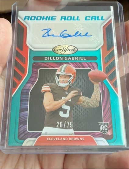 2025 Panini Certified Football #RRC-DGL Dillon Gabriel Rookie Roll Call Auto — front