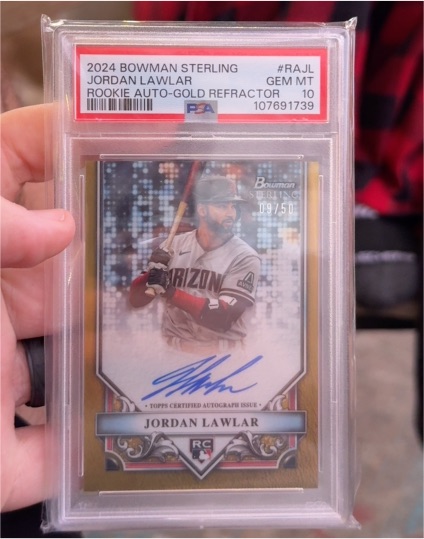 2024 Bowman Sterling #RAJL Jordan Lawlar Rookie Auto Gold Refractor — front
