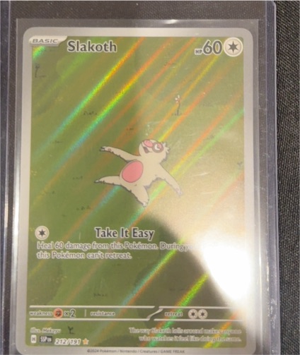 2024 Pokemon SSP Surging Sparks #212 Slakoth Illustration Rare — front