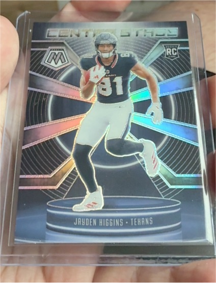2025 Panini Mosaic Center Stage Silver Prizm Jayden Higgins Rookie Card — front