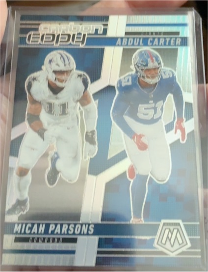 2025 Panini Mosaic Carbon Copy Micah Parsons & Abdul Carter — front