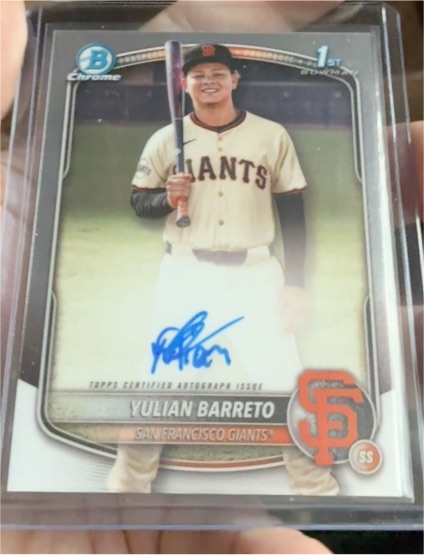 2025 Bowman Chrome #CPA-YU Yulian Barreto — front