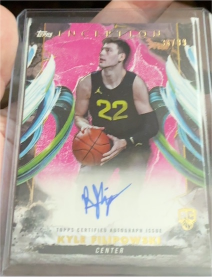 2024-25 Topps Inception #RA-KF Kyle Filipowski Rookie Auto Pink — front