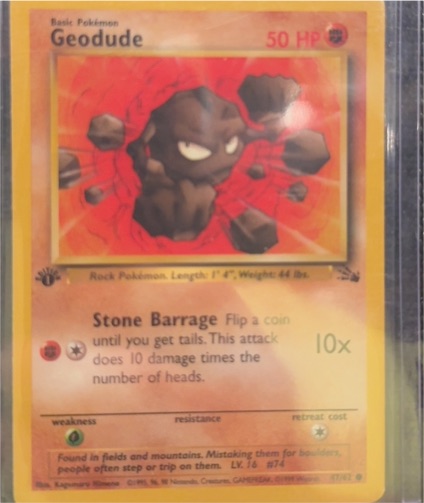 1995 Pokémon Fossil #47 Geodude — front