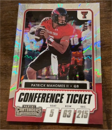 2021 Panini Contenders Draft Picks #1 Patrick Mahomes II Texas Tech Conference Ticket — front