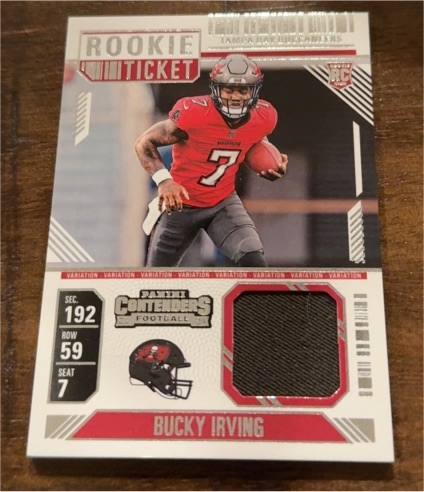 2024 Panini Contenders Rookie Ticket Patch #RTS-BIG Bucky Irving — front