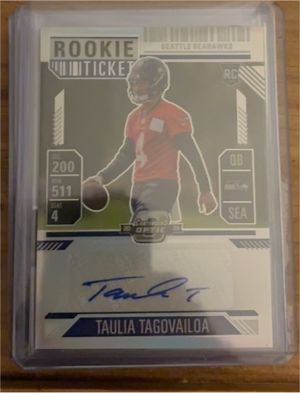 2024 Panini Contenders Optic #143 Taulia Tagovailoa Rookie Ticket Auto — front