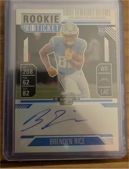 2024 Panini Contenders Optic #208 Brenden Rice Rookie Ticket — front