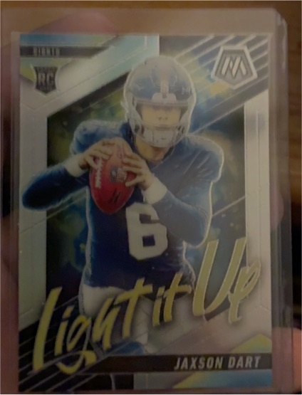 2025 Panini Mosaic #8 Jaxson Dart Light It Up Silver Prizm Rookie — front