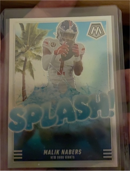 2025 Panini Mosaic #Malik Nabers Splash! Silver Prizm — front