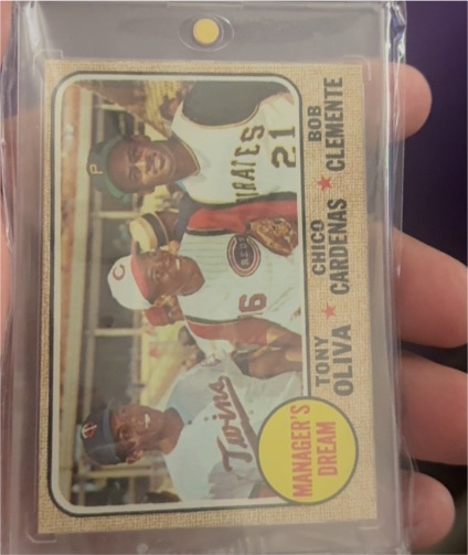 1968 Topps #480 Manager's Dream Roberto Clemente Tony Oliva Chico Cardenas — front