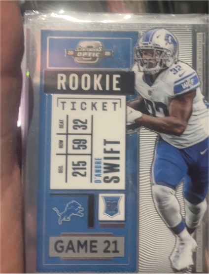 2020 Panini Contenders Optic #70 D'Andre Swift Rookie Ticket — front