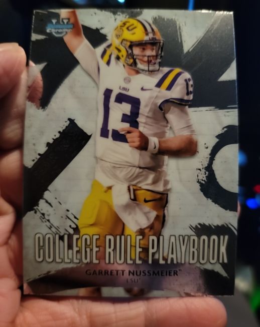 2025 Bowman Chrome University #CRP-8 Garrett Nussmeier College Rule Playbook — front