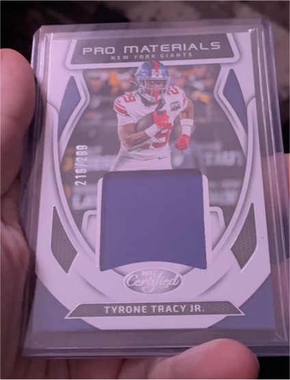 2025 Panini Certified Pro Materials #Pro Materials Tyrone Tracy Jr. — front