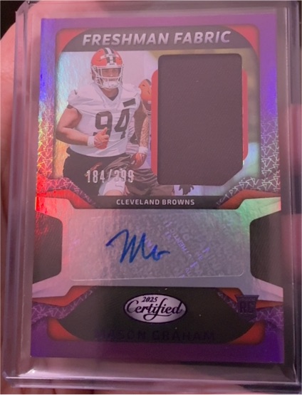 2025 Panini Certified Freshman Fabric Mason Graham #184/299 — front