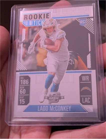 2024 Panini Contenders Optic #82 Ladd McConkey Rookie Ticket — front
