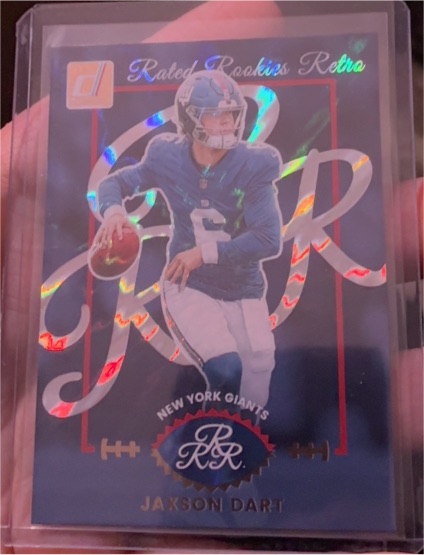 2025 Donruss #1 Jaxson Dart Rated Rookie Retro New York Giants — front