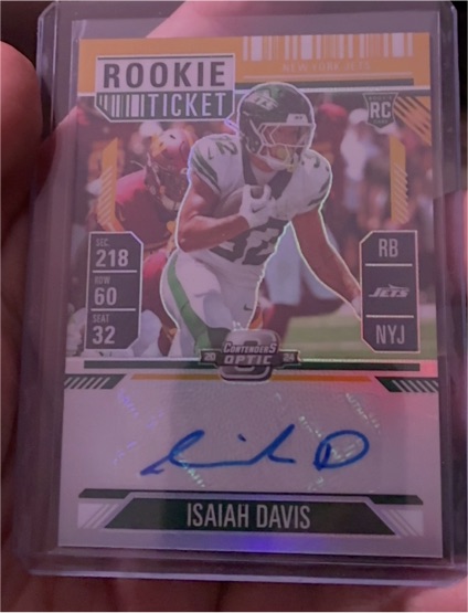 2024 Panini Contenders Optic Rookie Ticket # Isaiah Davis — front