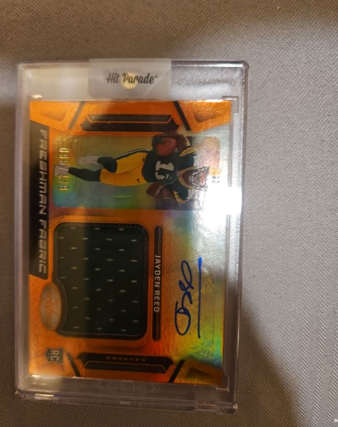 2023 Panini Certified Freshman Fabric Signatures #FFMS-19 Jayden Reed — front