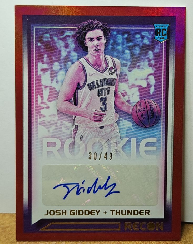 2021-22 Panini Recon #RRS-JG Josh Giddey Rookie Recon Signatures Red — front