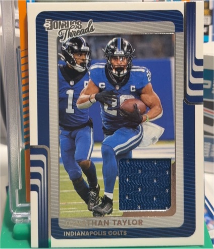 2025 Panini Donruss #DTH-JTR Jonathan Taylor Threads — front