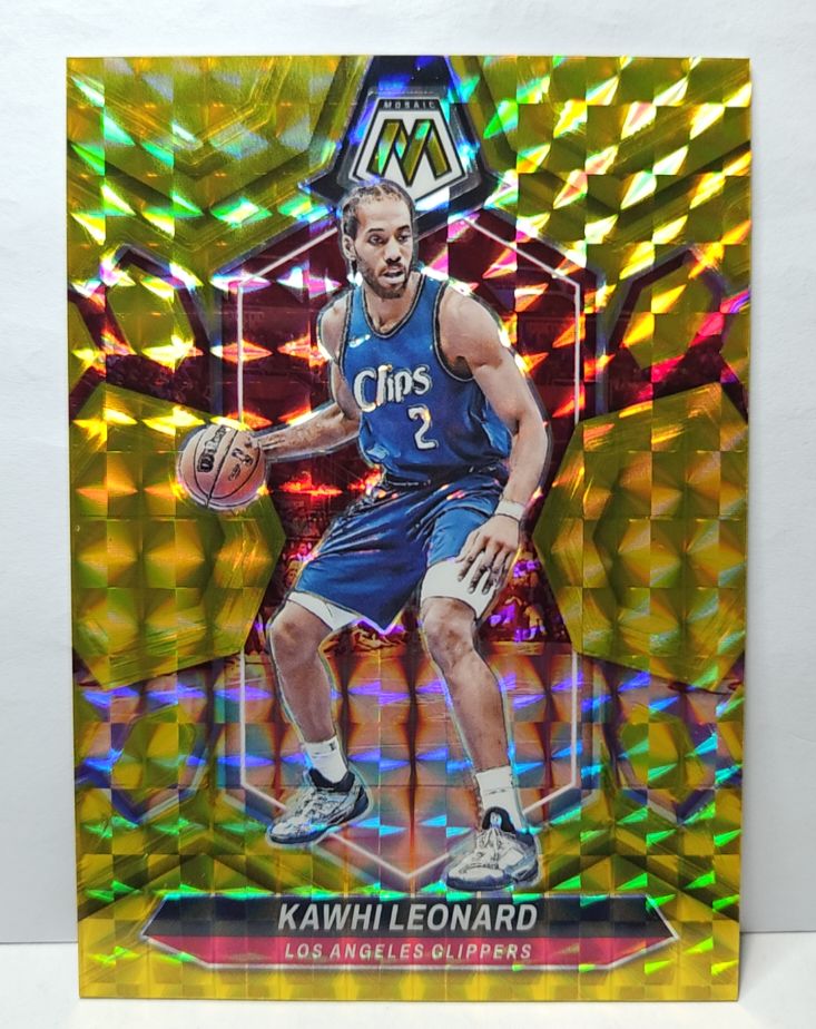 2023-24 Panini Mosaic #149 Kawhi Leonard Reactive Blue — front