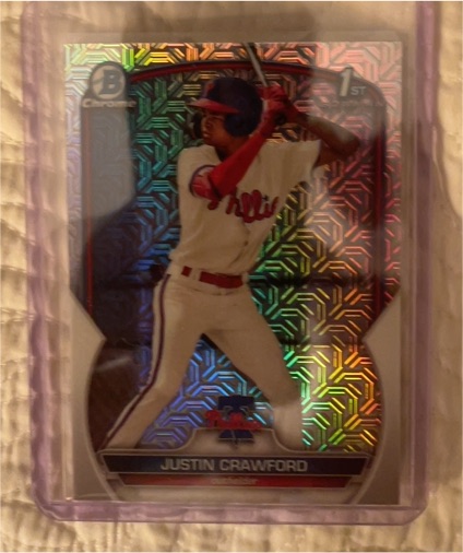 2023 Bowman Chrome Prospects Mojo Refractor #BCP-3 Justin Crawford — front
